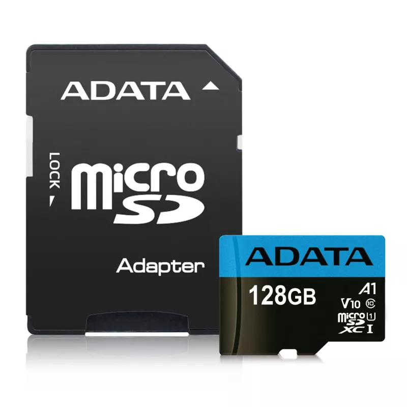 „ADATA“ microSDXC 128 GB UHS-I Class 10 atminties kortelė – 85 MB/s skaitymas, 25 MB/s rašymas, vandeniui atspari, su SD adapteriu