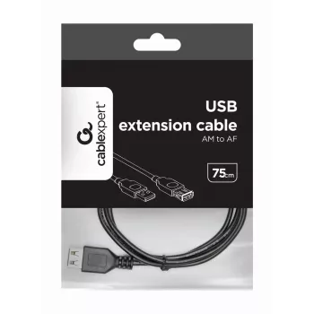 GEMBIRD USB 2.0 ilginimo laidas, 0,75 m - juodas