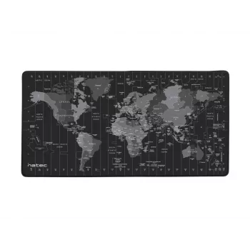 Pelės kilimėlis NATEC Time Zone Map Maxi — audinys 400×800 mm, 2.5 mm, vandeniui atsparus, neslystantis