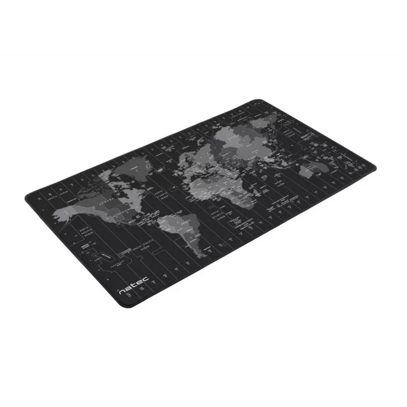 Pelės kilimėlis NATEC Time Zone Map Maxi — audinys 400×800 mm, 2.5 mm, vandeniui atsparus, neslystantis