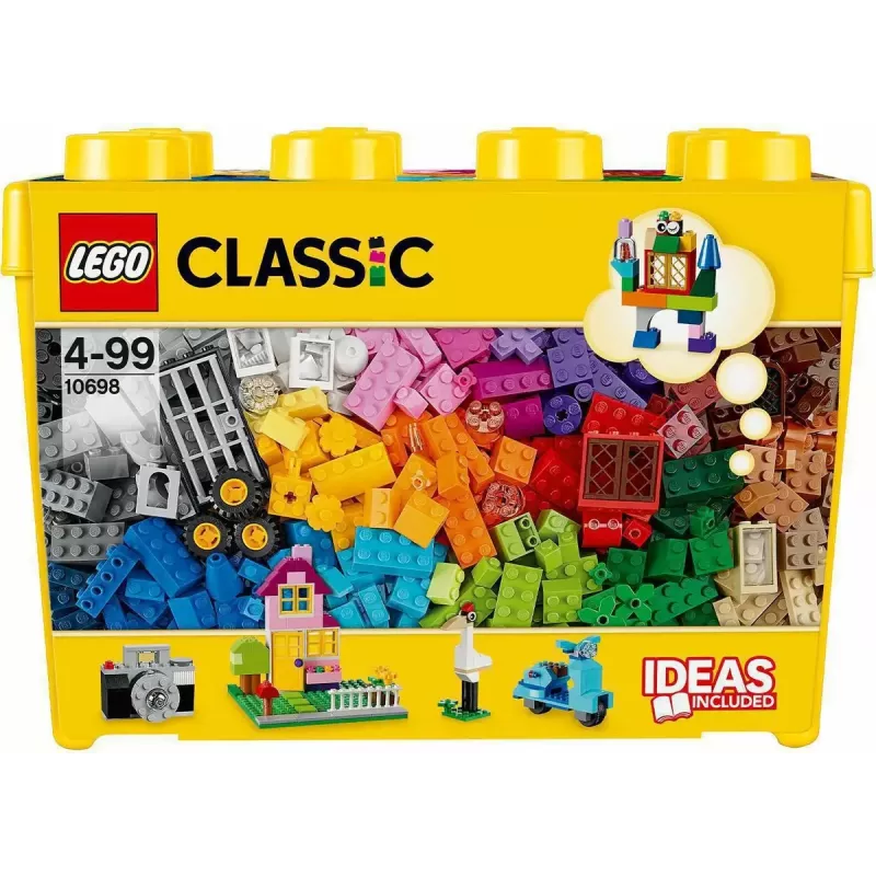 Konstruktorius LEGO Classic 10698 — 790 dalių, įvairiaspalvis, 33 spalvos, su žaliomis pagrindo plokštėmis ir aksesuarais