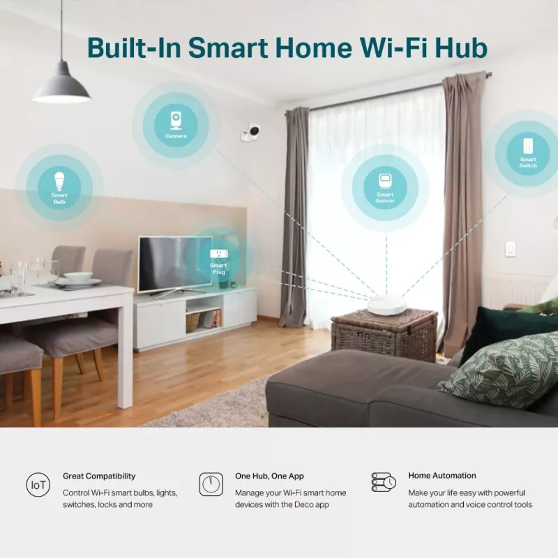 TP-Link Deco M5 AC1300 belaidžio tinklo sistemos komplektas, baltas