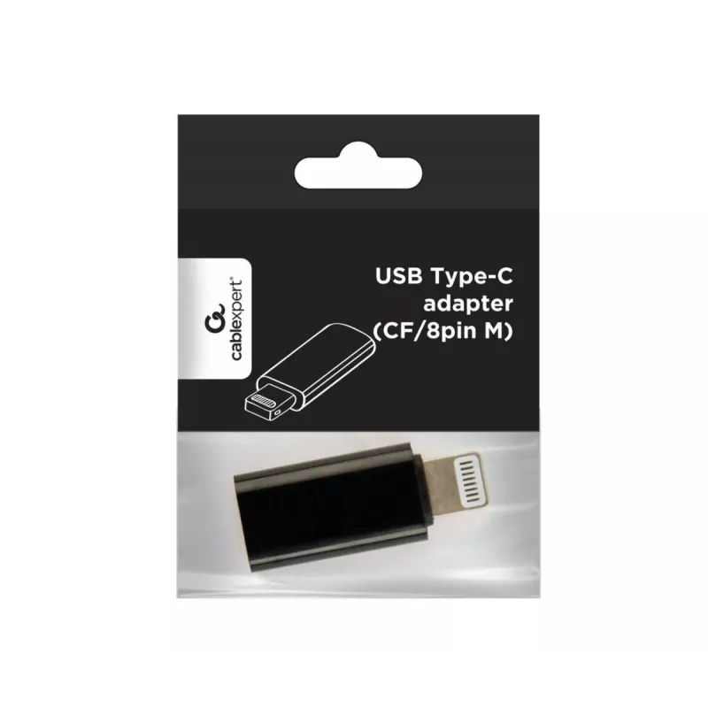 Gembird A-USB-CF8PM-01 adapteris USB-C (mot.) į 8 kontaktų (vyr.) juodas
