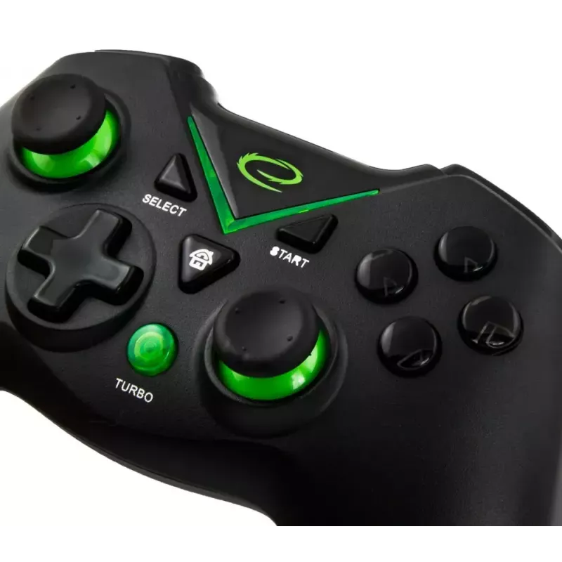Belaidis žaidimų pultas ESPERANZA EGG112K 2.4GHz PC ir PS3, USB imtuvas, juodas, 12 mygtukų, analoginiai svirtelės