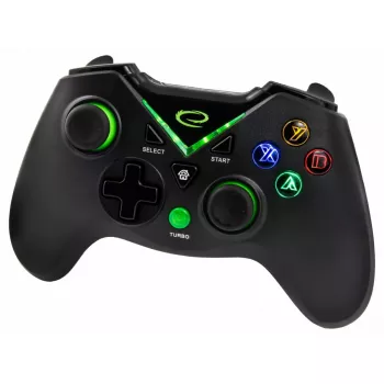 Belaidis žaidimų pultas ESPERANZA EGG112K 2.4GHz PC ir PS3, USB imtuvas, juodas, 12 mygtukų, analoginiai svirtelės