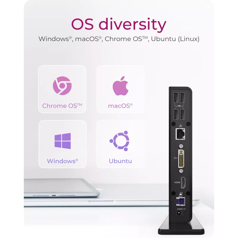 ICY BOX IB-DK2241AC belaidis USB 3.2 Gen 1 (3.1 Gen 1) Type-A dokas juodas