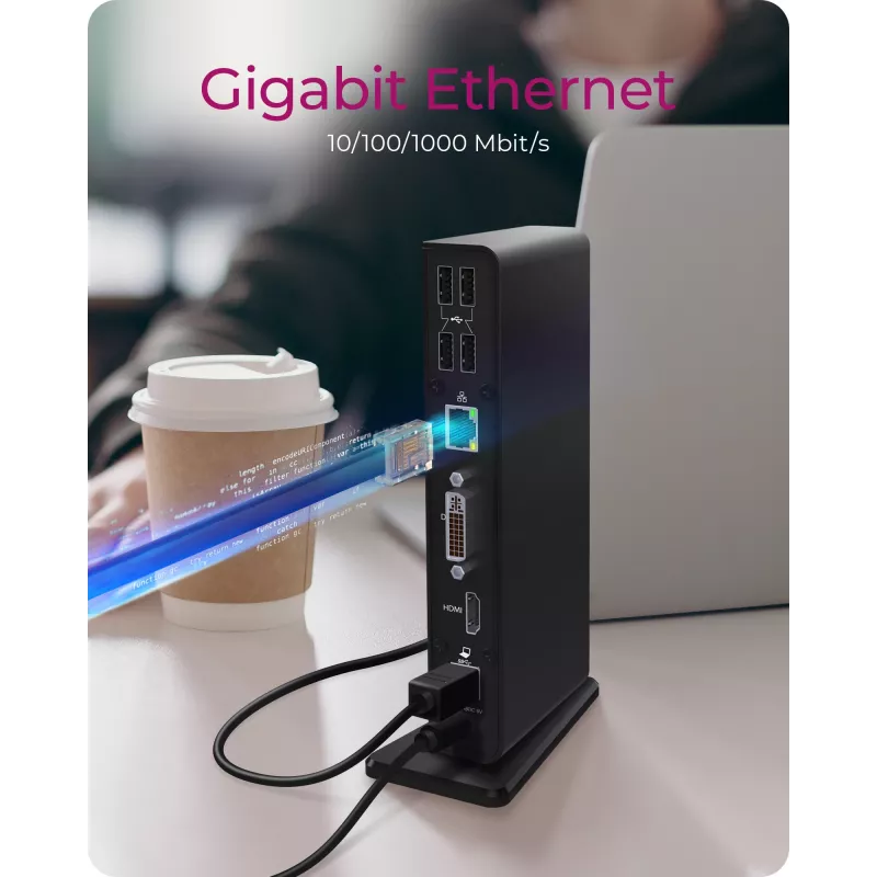 ICY BOX IB-DK2241AC belaidis USB 3.2 Gen 1 (3.1 Gen 1) Type-A dokas juodas