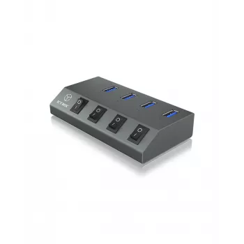 ICY BOX IB-HUB1405 USB 3.2 Gen 1 (3.1 Gen 1) Type-B 5000 Mbit/s Antracitinis