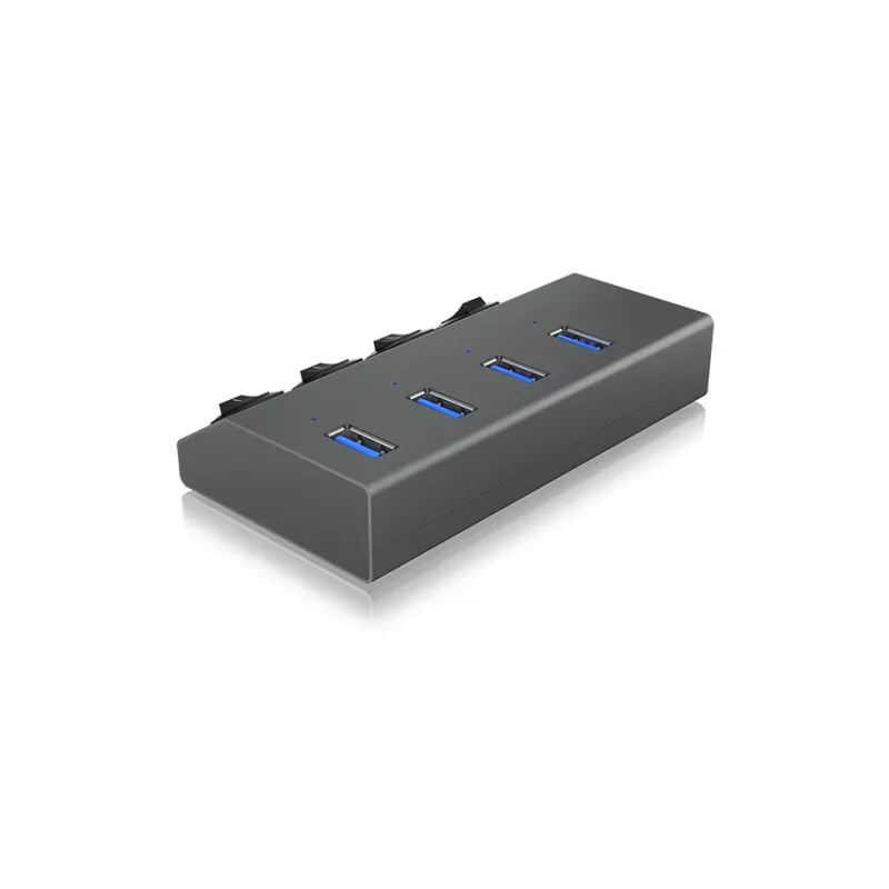 ICY BOX IB-HUB1405 USB 3.2 Gen 1 (3.1 Gen 1) Type-B 5000 Mbit/s Antracitinis