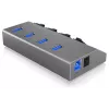 ICY BOX IB-HUB1405 USB 3.2 Gen 1 (3.1 Gen 1) Type-B 5000 Mbit/s Antracitinis