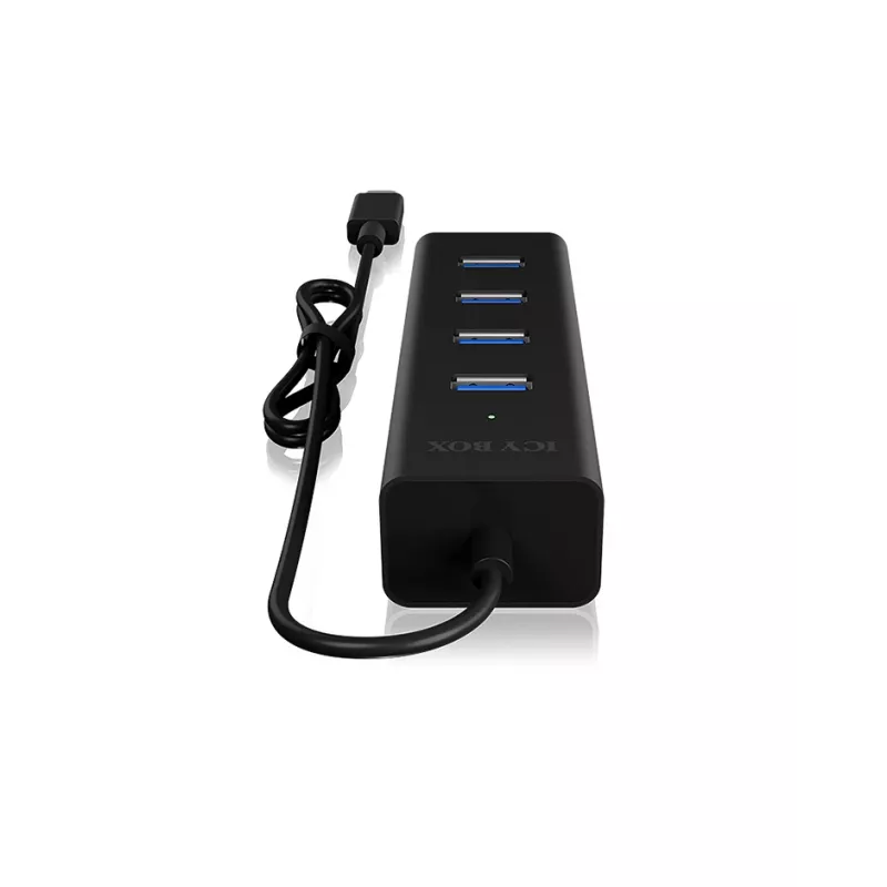 ICY BOX IB-HUB1409-C3 USB 3.2 Gen 1 tipo C 4 prievadų USB-A šakotuvas, 5000 Mbit/s, juodas