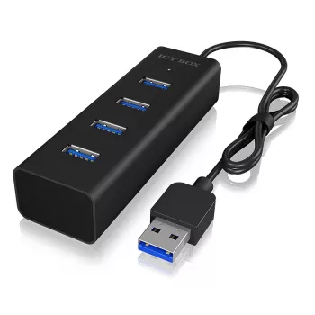 ICY BOX IB-HUB1409-U3 USB 3.2 Gen 1 (3.1 Gen 1) Type-A 5000 Mbit/s Juodas