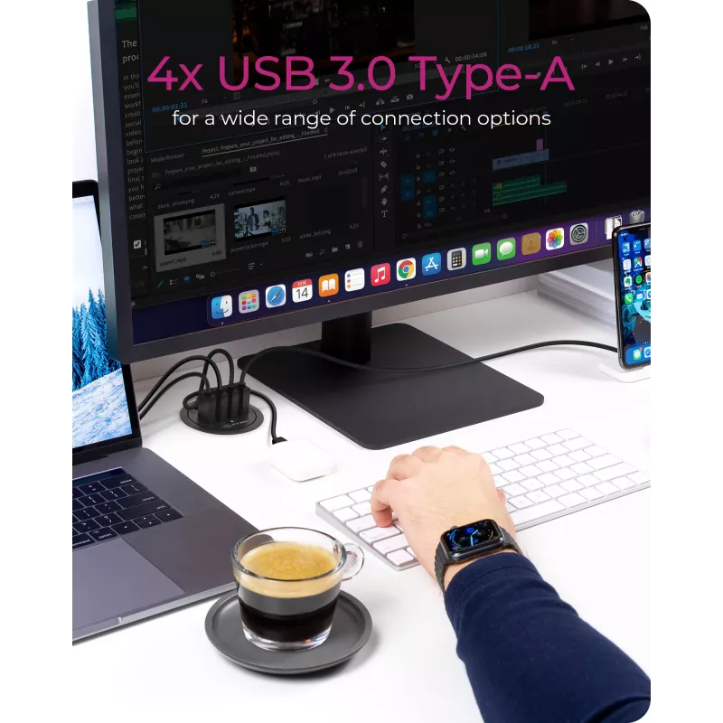ICY BOX IB-HUB1403 USB 3.2 Gen 1 (3.1 Gen 1) Type-A 5000 Mbit/s Juodas