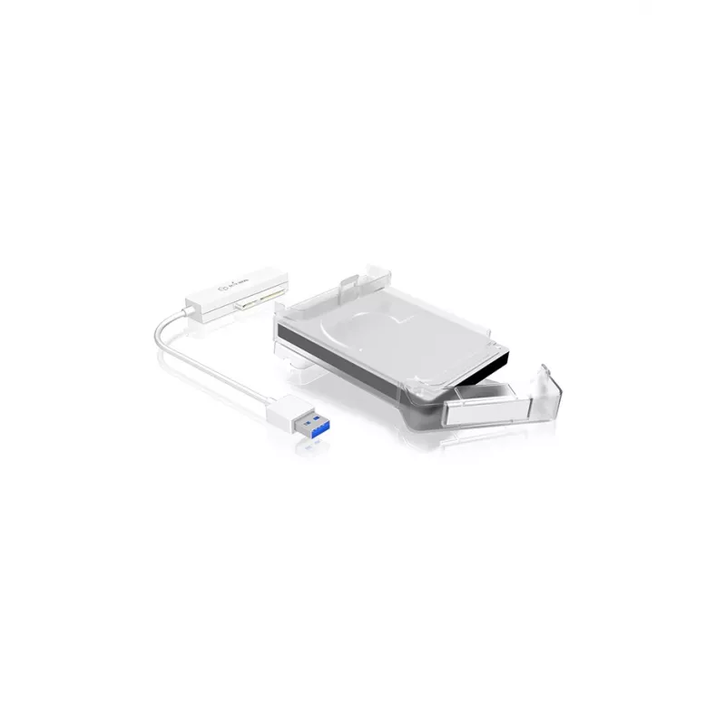 ICY BOX IB-AC703-U3 Išorinis HDD/SSD dėklas Baltas 2.5 colio