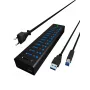 ICY BOX IB-AC6113 USB 3.2 Gen 1 (3.1 Gen 1) Type-B 13 prievadų USB mazgas 5000 Mbit/s Juodas