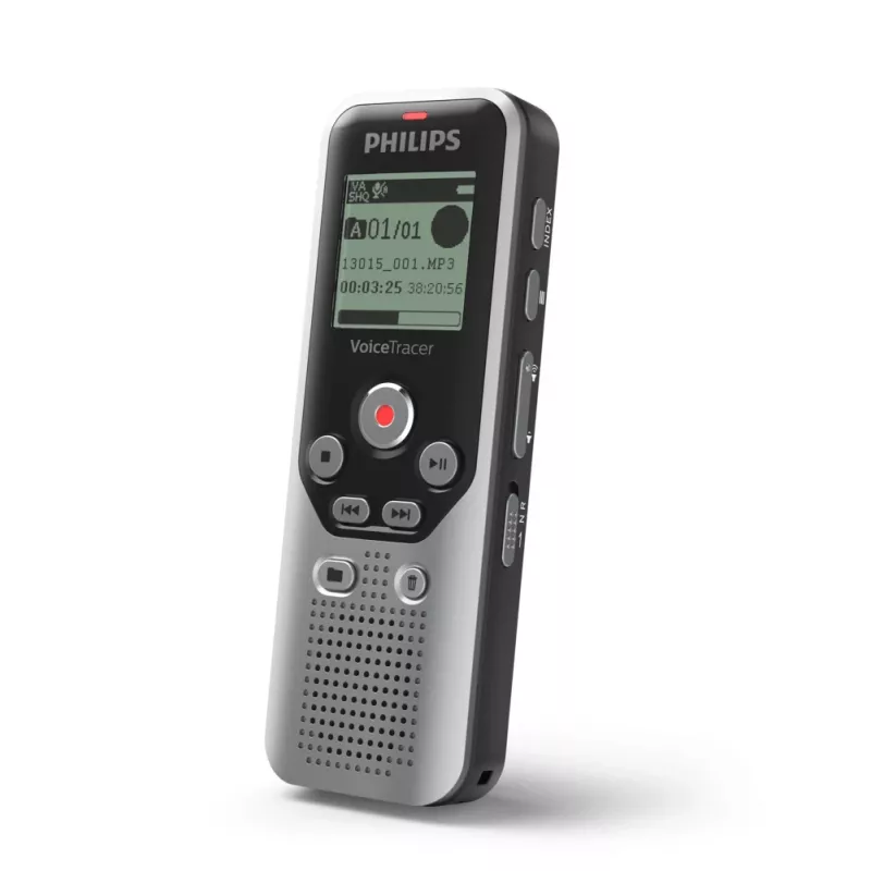 Philips DVT1250 diktofonas su vidine atmintimi ir atminties kortele, juodas, pilkas