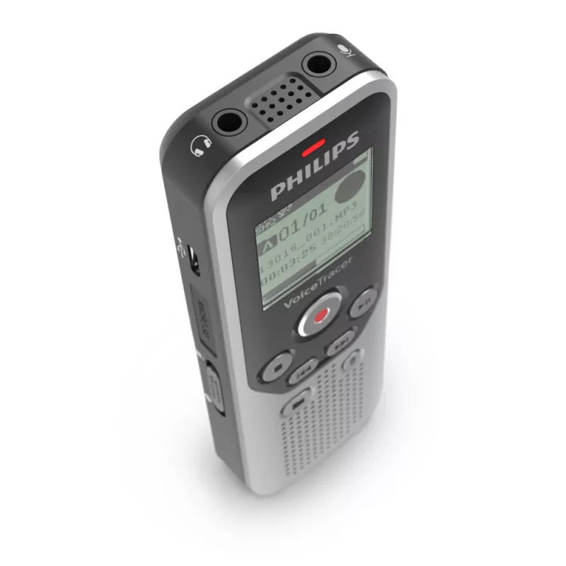 Philips DVT1250 diktofonas su vidine atmintimi ir atminties kortele, juodas, pilkas