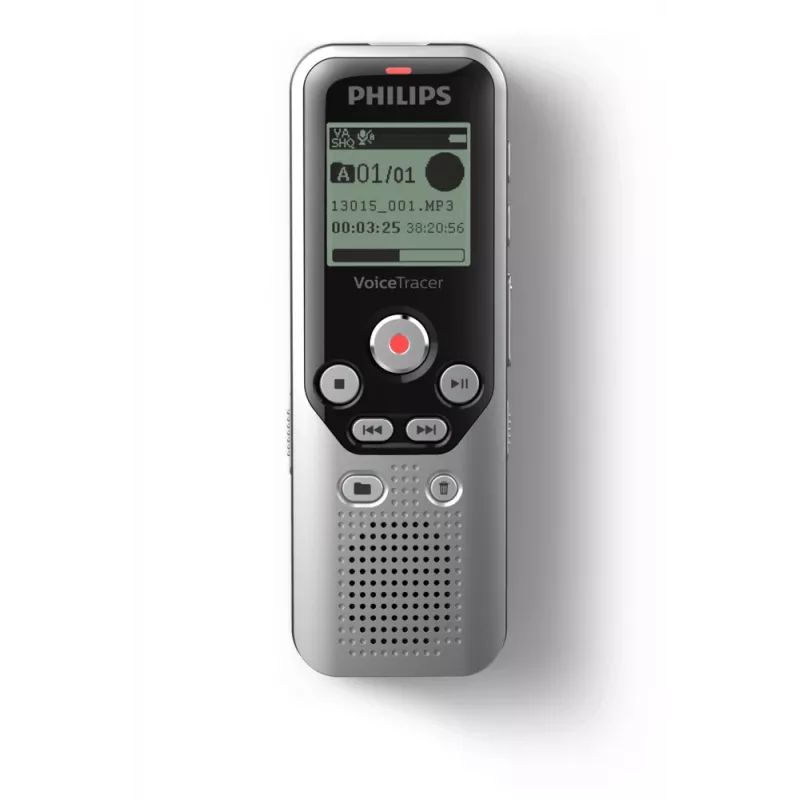 Philips DVT1250 diktofonas su vidine atmintimi ir atminties kortele, juodas, pilkas