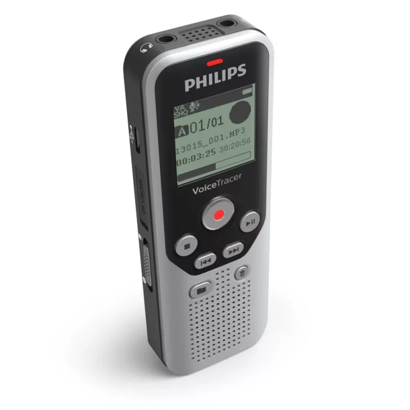 Philips DVT1250 diktofonas su vidine atmintimi ir atminties kortele, juodas, pilkas