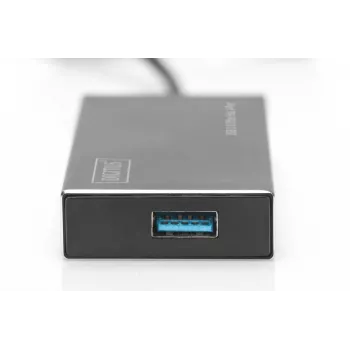 DIGITUS USB 3.0 4 prievadų šakotuvas su 5V/2A maitinimo adapteriu ir aliumininiu korpusu