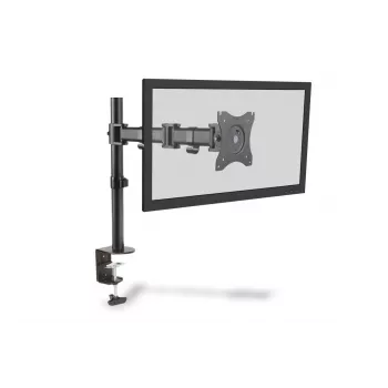 DIGITUS Vieno monitoriaus laikiklis su spaustuku, juodas, 45° pasukimas, 45° pakreipimas, 360° sukimas, 15-27 colių TFT, maks. apkrova 8 kg, VESA iki 100x100