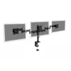 DIGITUS Triple Monitor laikiklis su spaustuku, juodas, 90° sukimas, 45° pakreipimas, 360° rotacija, 15-27 col. TFT, max. apkrova 3x8 kg, VESA max 100x100