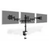 DIGITUS Triple Monitor laikiklis su spaustuku, juodas, 90° sukimas, 45° pakreipimas, 360° rotacija, 15-27 col. TFT, max. apkrova 3x8 kg, VESA max 100x100