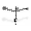 DIGITUS Triple Monitor laikiklis su spaustuku, juodas, 90° sukimas, 45° pakreipimas, 360° rotacija, 15-27 col. TFT, max. apkrova 3x8 kg, VESA max 100x100