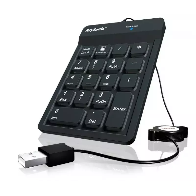 KeySonic ACK-118BK skaičių klaviatūra, USB, juoda