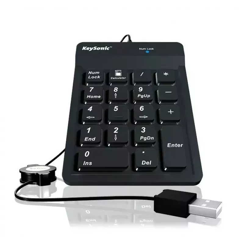 KeySonic ACK-118BK skaičių klaviatūra, USB, juoda