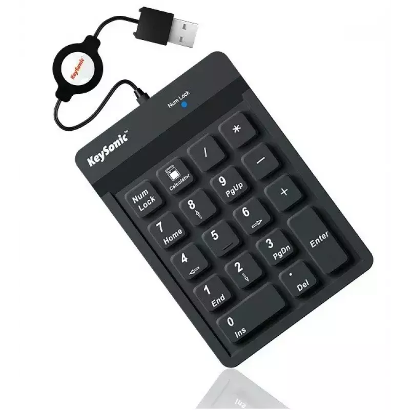 KeySonic ACK-118BK skaičių klaviatūra, USB, juoda