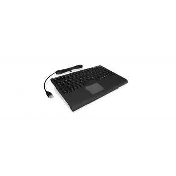 Klaviatūra KeySonic ACK-540U+ (US) su integruota Smart-Touchpad, laidinė, USB, QWERTY, juoda
