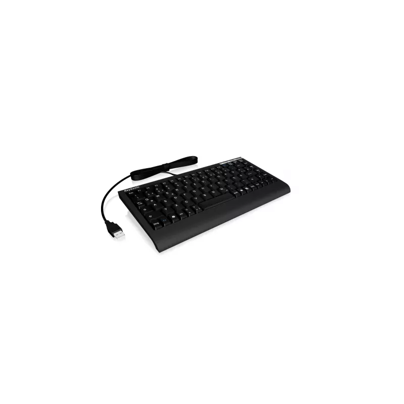 Klaviatūra KeySonic ACK-595C+ (US) USB mini, QWERTY, JAV išdėstymas, juoda