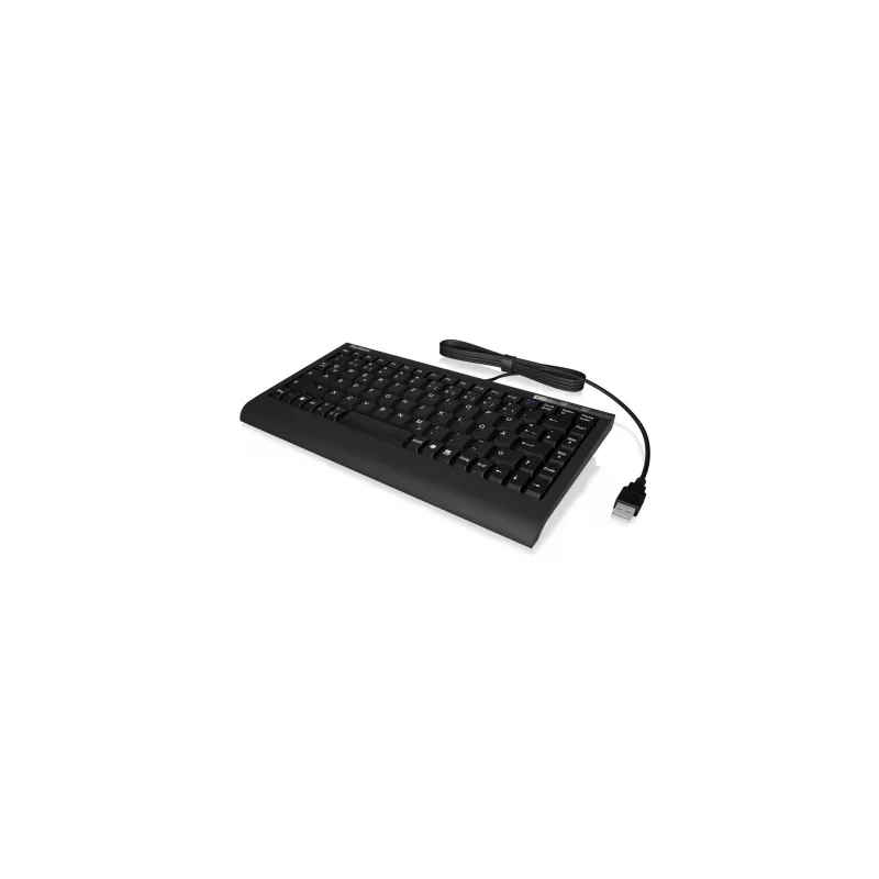 Klaviatūra KeySonic ACK-595C+ (US) USB mini, QWERTY, JAV išdėstymas, juoda