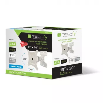 Techly ICA-LCD 201WH sieninis laikiklis LED/LCD televizoriams 13-30 colių, pilnas judesys, baltas