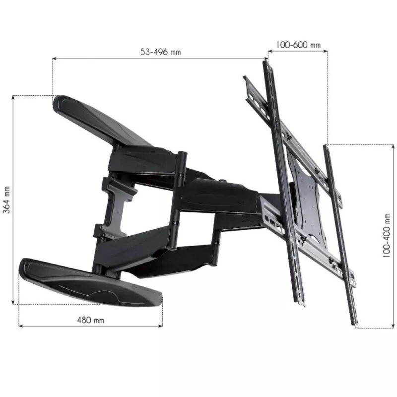 Techly 40-80 Ultra Slim Full Motion LCD TV sieninis laikiklis juodas ICA-PLB 172L