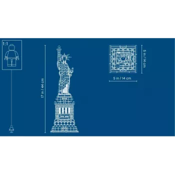 LEGO Architecture Laisvės statula 21042 statybinis rinkinys — 1685 detalės, detalus Laisvės statulos modelis