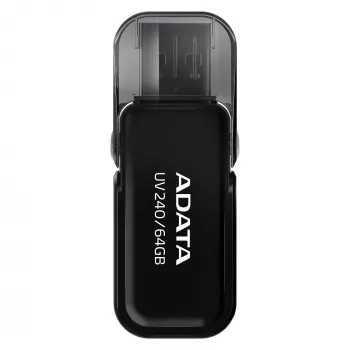 USB atmintukas ADATA USB Type-A 2.0 64 GB UV240, juodas, su užverčiamu dangteliu