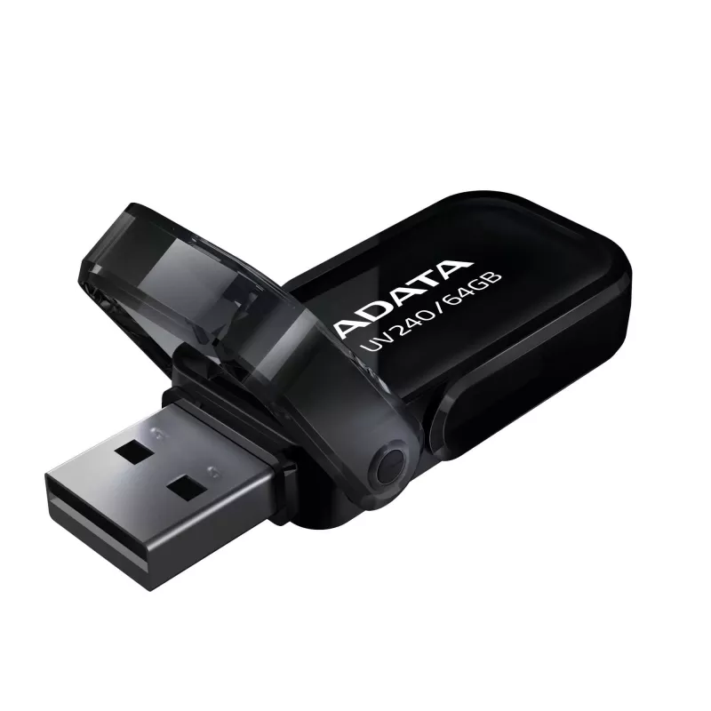 USB atmintukas ADATA USB Type-A 2.0 64 GB UV240, juodas, su užverčiamu dangteliu