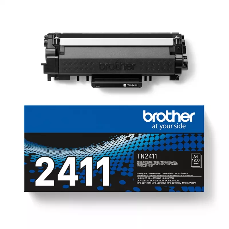 Kasetė su toneriu Brother TN-2411 – Juoda, 1 vnt., Lazerinis spausdinimas, ~1200 puslapių