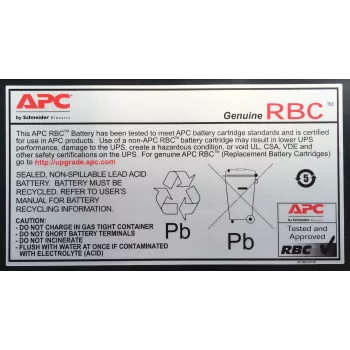 APC akumuliatoriaus keitimo kasetė RBC2 (OEM), sandarus švino rūgšties (VRLA), 1 vnt., 5 metai, juoda, RoHS, PEP, EOLI, REACH