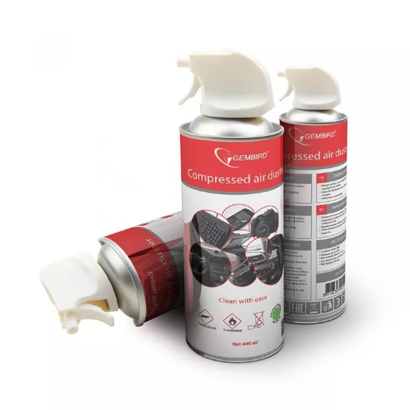 Suslėgto oro purškiklis GEMBIRD CK-CAD-FL400-01, 400 ml, juodas
