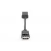 DIGITUS ASSMANN DisplayPort-HDMI adapterio laidas, DP - HDMI A tipo M/F, 20cm su fiksatoriumi, HDMI 2.0, aktyvus, CE, auksuotas, juodas