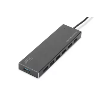 DIGITUS USB 3.0 HUB 7 prievadų su maitinimo bloku 5V/3,5A, aliumininis korpusas DA-70241-1