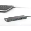 DIGITUS USB 3.0 HUB 7 prievadų su maitinimo bloku 5V/3,5A, aliumininis korpusas DA-70241-1