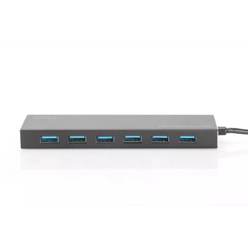 DIGITUS USB 3.0 HUB 7 prievadų su maitinimo bloku 5V/3,5A, aliumininis korpusas DA-70241-1