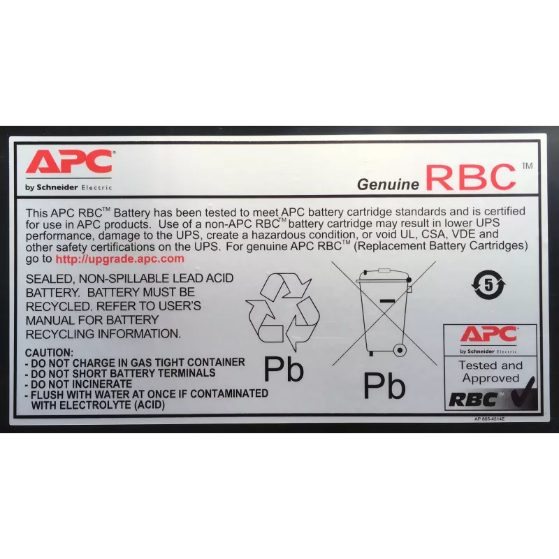 APC baterijų keitimo kasetė RBC32 (OEM), sandarus švino-rūgštinis akumuliatorius (VRLA), 5.33 kg, 149 x 64 x 197 mm