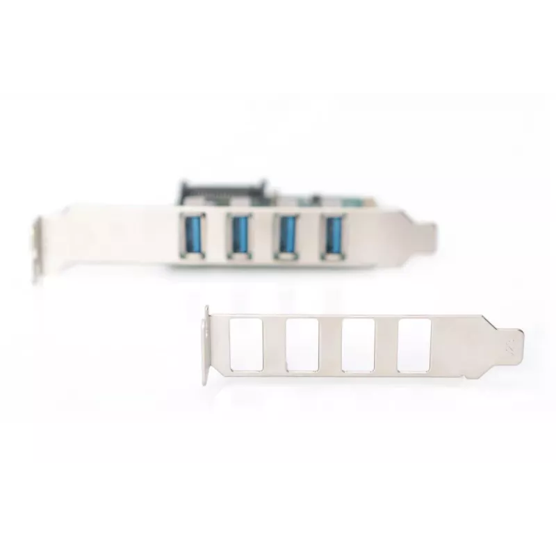 DIGITUS USB 3.0, 4 prievadų, PCI-E papildymo kortelė, 4x A/F išoriniai prievadai, VL805 mikroschemų rinkinys