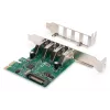 DIGITUS USB 3.0, 4 prievadų, PCI-E papildymo kortelė, 4x A/F išoriniai prievadai, VL805 mikroschemų rinkinys