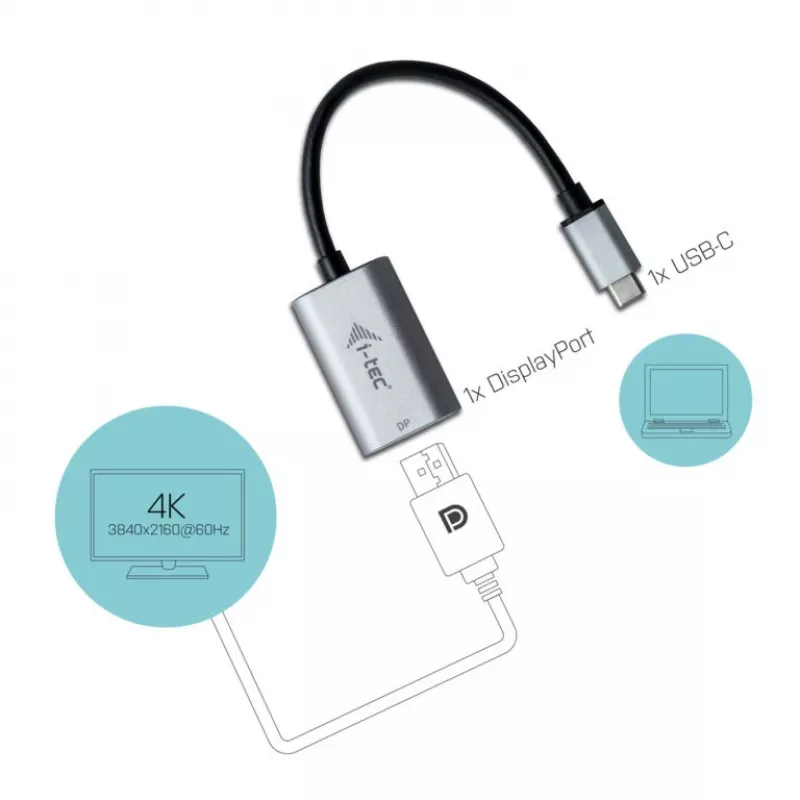 i-tec Metal USB-C DisplayPort adapteris 4K/60Hz